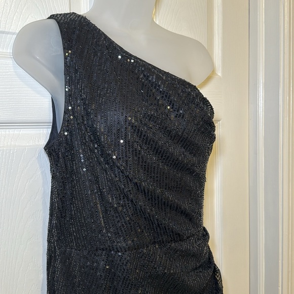 GRACE KARIN Sleeveless One Shoulder Sequin Wrap Maxi Dresses with Slit Size L - Picture 10 of 15